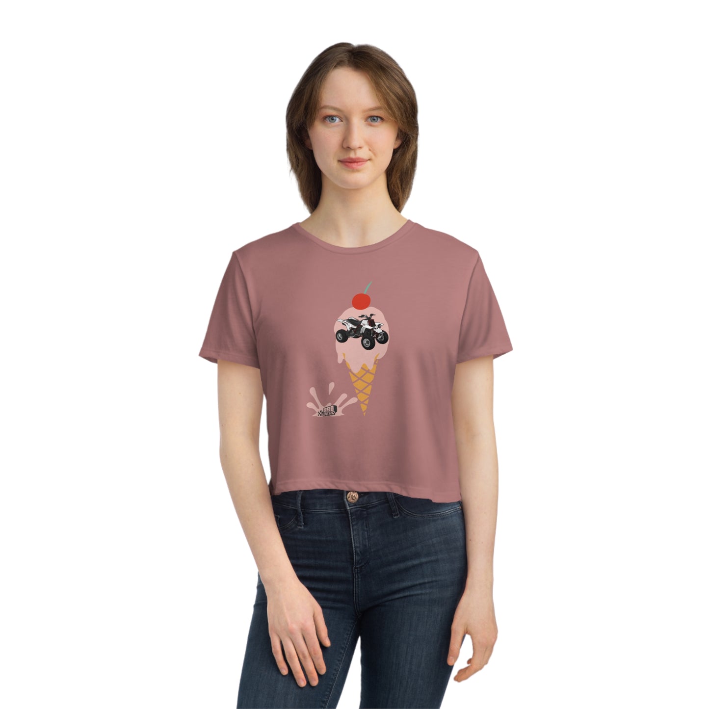 CHERRY Women's Flowy Cropped Tee