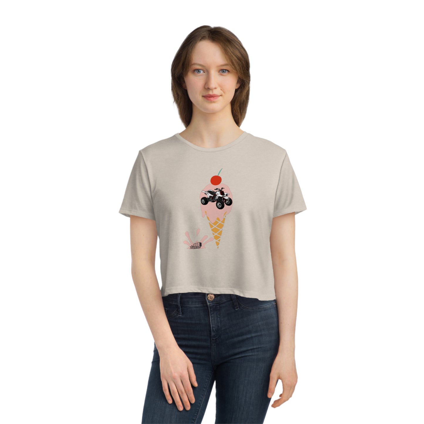 CHERRY Women's Flowy Cropped Tee